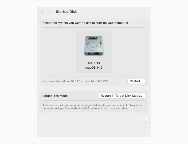 choosing your startup disk on Mac