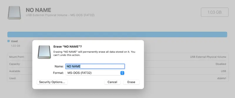 Disk Utility rename drive