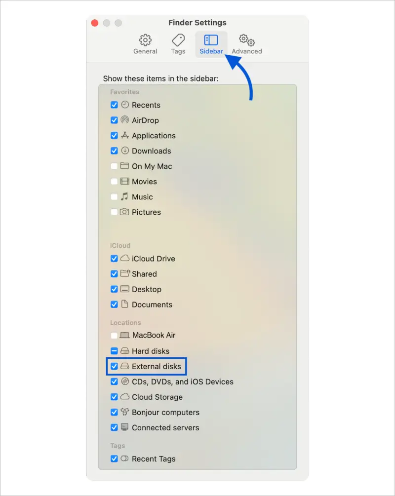 Enable External Disks