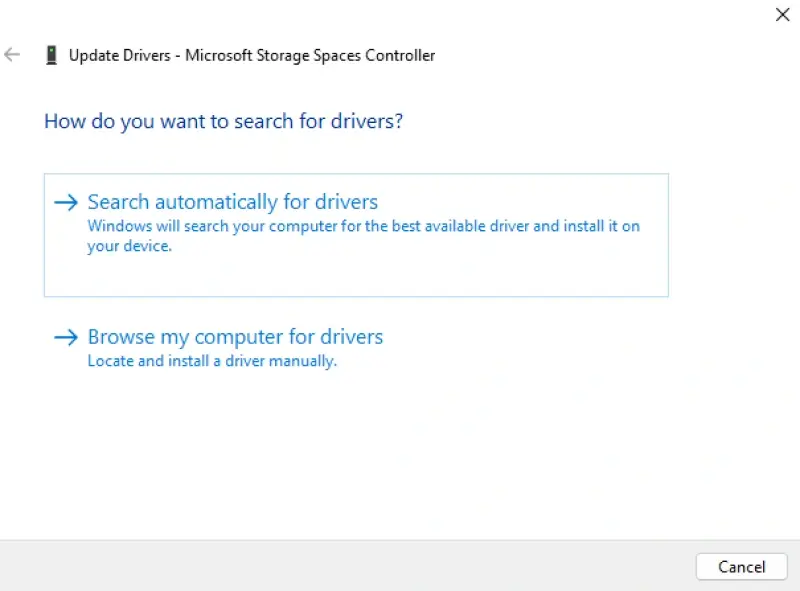 Select search automatically for drivers