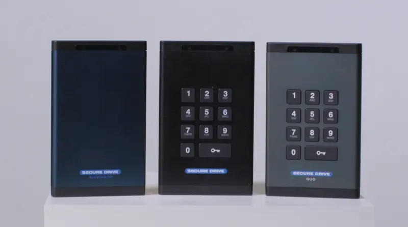 An image of the SecureDrive® product family on a blank background.