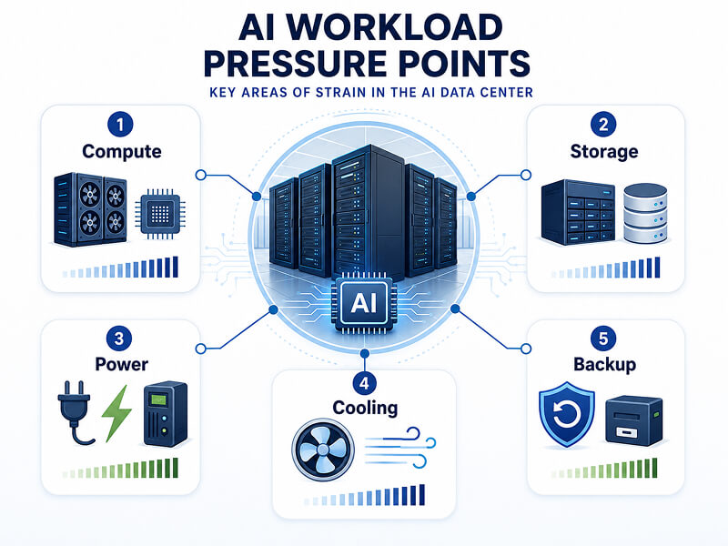 An infographic showing the pressure points of AI workflows.