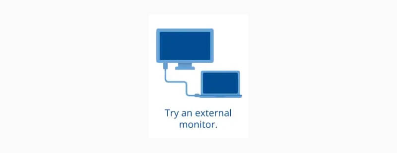An icon of a laptop connected to an external monitor.