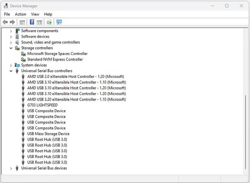 A screenshot of Device Manager on Windows.